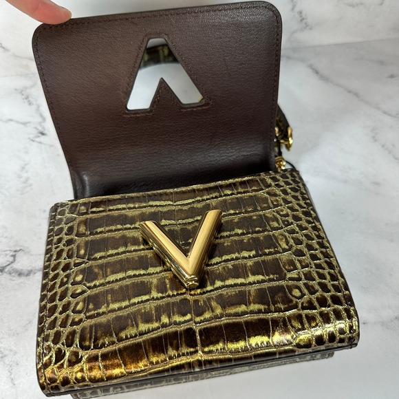 Louis Vuitton Alligator Twist Bag PM Mini Monogram Crossbody Gold Crocodile LV - Picture 13 of 16
